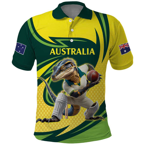 Australian Water Dragon Cricket Custom Polo Shirt Aussie National Color