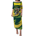 Australian Water Dragon Cricket Custom Puletasi Aussie National Color
