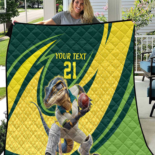 Australian Water Dragon Cricket Custom Quilt Aussie National Color