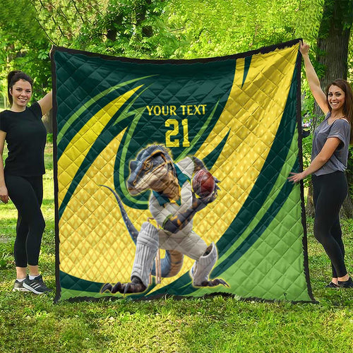 Australian Water Dragon Cricket Custom Quilt Aussie National Color