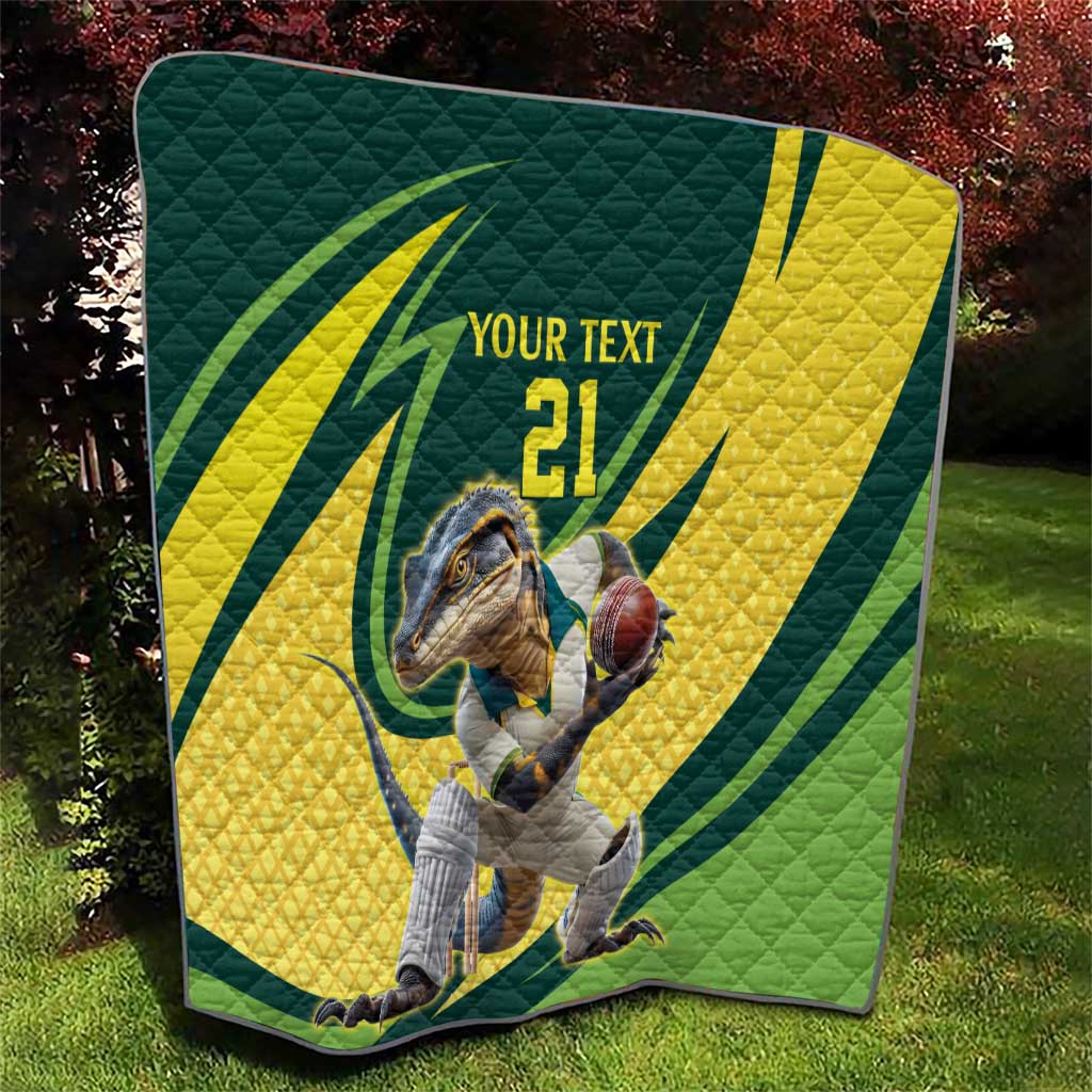 Australian Water Dragon Cricket Custom Quilt Aussie National Color