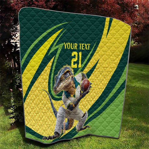 Australian Water Dragon Cricket Custom Quilt Aussie National Color