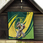 Australian Water Dragon Cricket Custom Quilt Aussie National Color