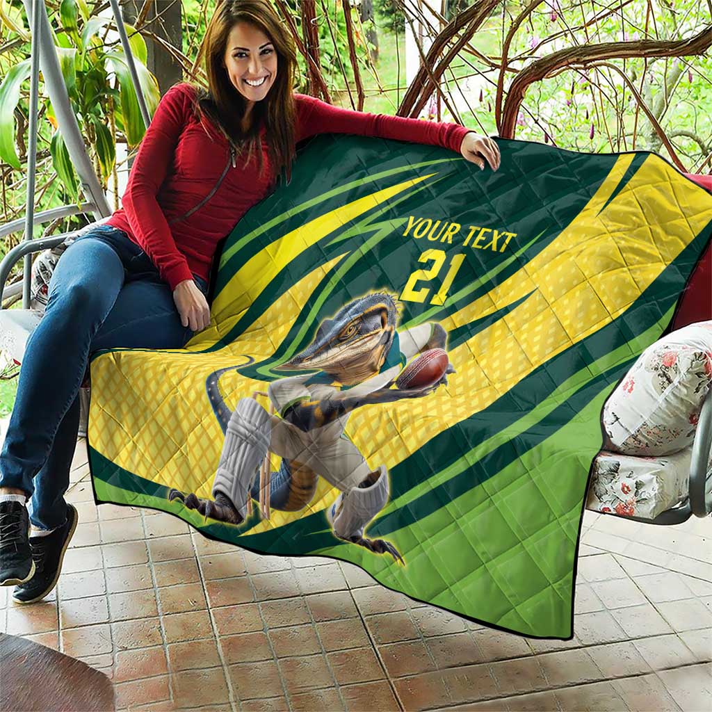 Australian Water Dragon Cricket Custom Quilt Aussie National Color