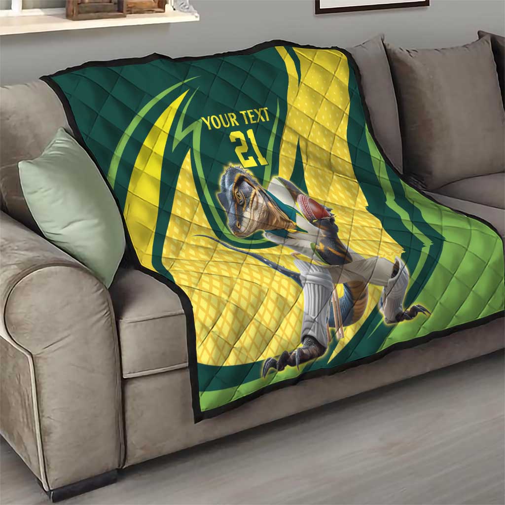 Australian Water Dragon Cricket Custom Quilt Aussie National Color