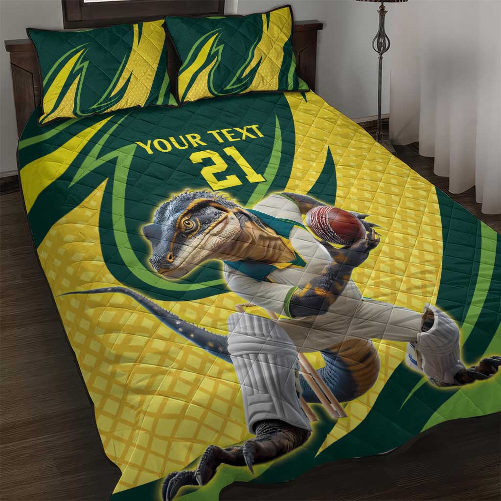Australian Water Dragon Cricket Custom Quilt Bed Set Aussie National Color