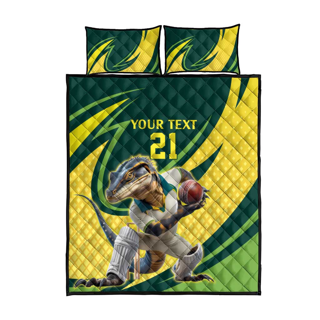 Australian Water Dragon Cricket Custom Quilt Bed Set Aussie National Color