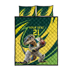 Australian Water Dragon Cricket Custom Quilt Bed Set Aussie National Color