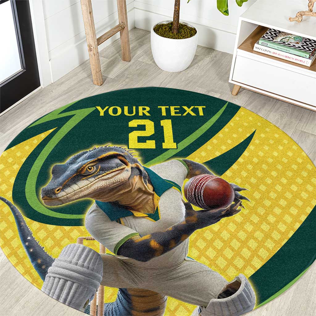 Australian Water Dragon Cricket Custom Round Carpet Aussie National Color