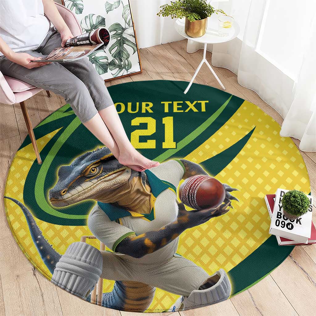 Australian Water Dragon Cricket Custom Round Carpet Aussie National Color