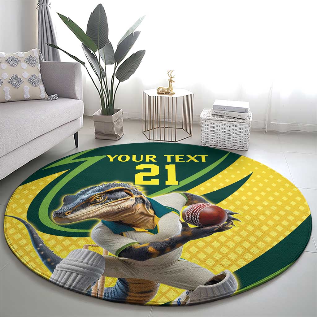 Australian Water Dragon Cricket Custom Round Carpet Aussie National Color