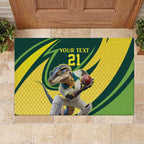 Australian Water Dragon Cricket Custom Rubber Doormat Aussie National Color
