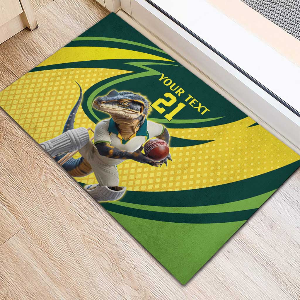 Australian Water Dragon Cricket Custom Rubber Doormat Aussie National Color