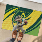 Australian Water Dragon Cricket Custom Rubber Doormat Aussie National Color