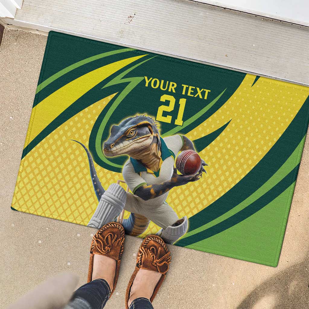 Australian Water Dragon Cricket Custom Rubber Doormat Aussie National Color