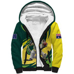 Australian Water Dragon Cricket Custom Sherpa Hoodie Aussie National Color