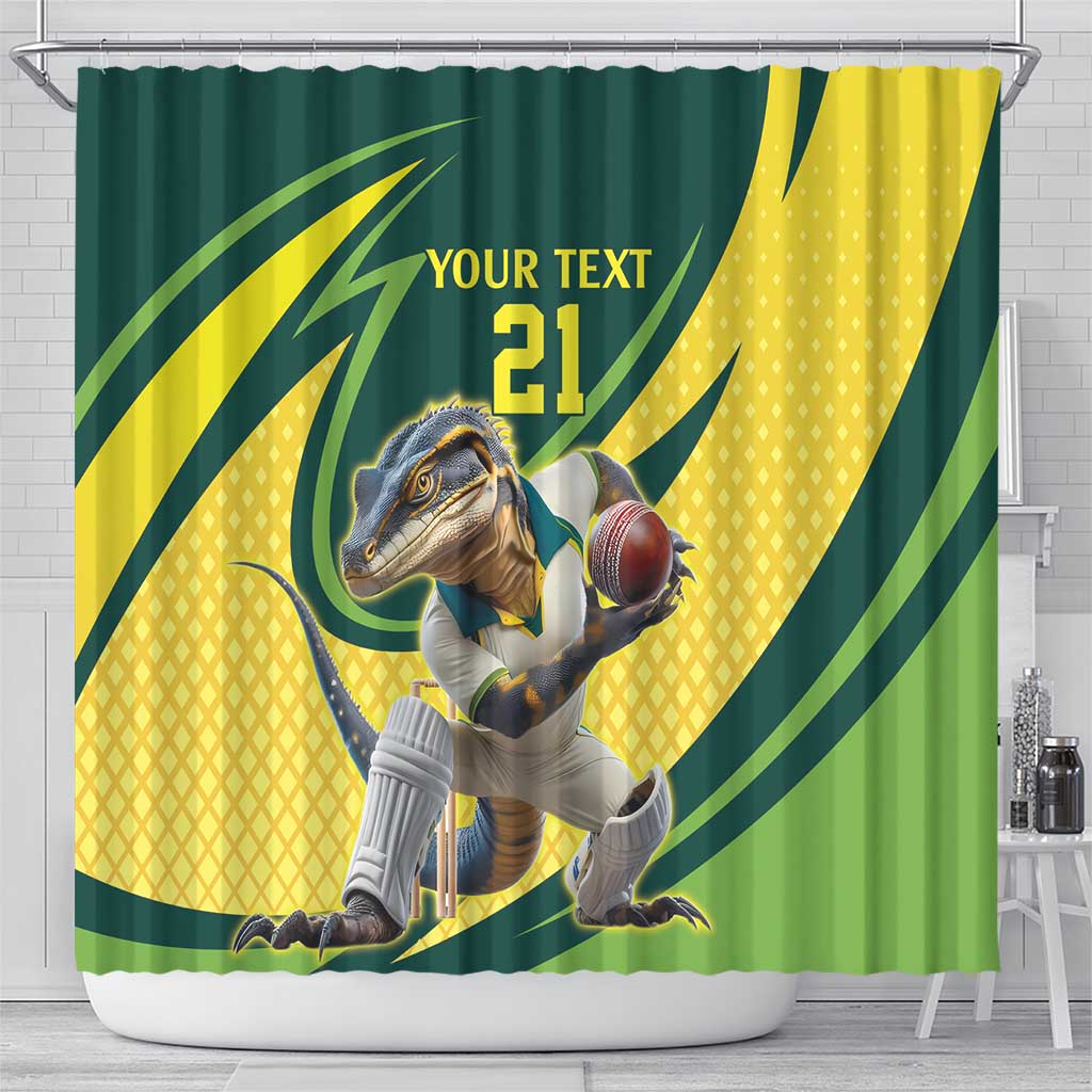 Australian Water Dragon Cricket Custom Shower Curtain Aussie National Color