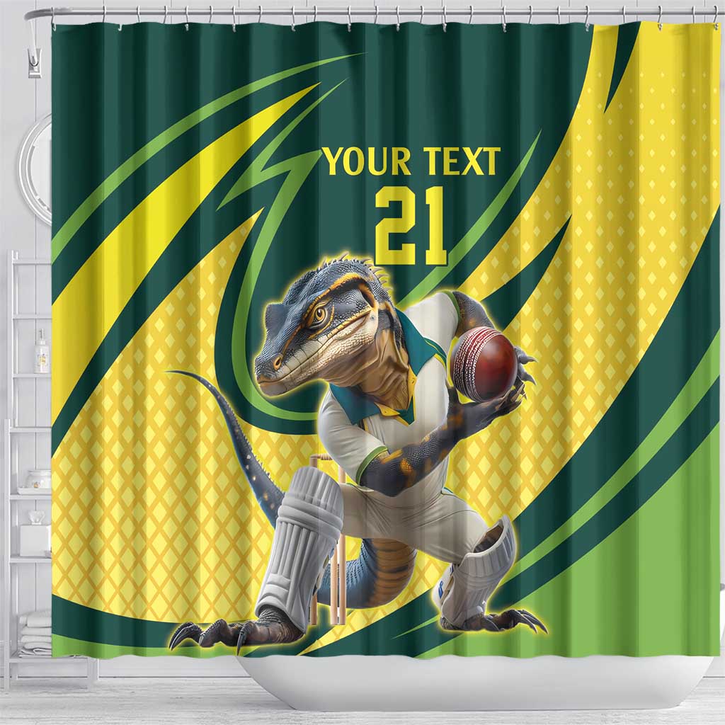 Australian Water Dragon Cricket Custom Shower Curtain Aussie National Color
