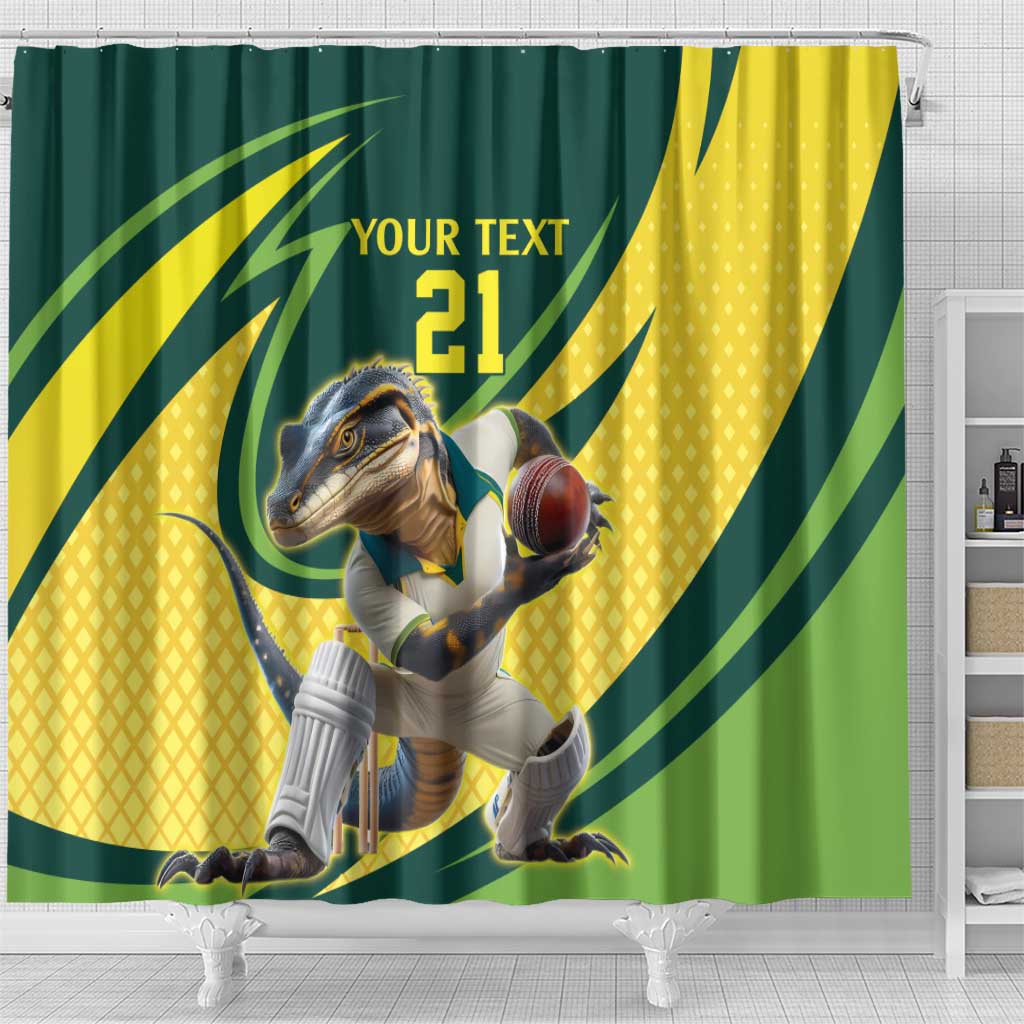 Australian Water Dragon Cricket Custom Shower Curtain Aussie National Color