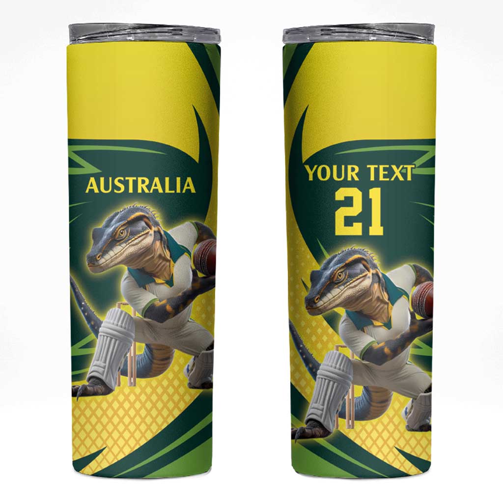 Australian Water Dragon Cricket Custom Skinny Tumbler Aussie National Color