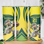 Australian Water Dragon Cricket Custom Skinny Tumbler Aussie National Color