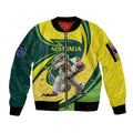 Australian Water Dragon Cricket Custom Sleeve Zip Bomber Jacket Aussie National Color