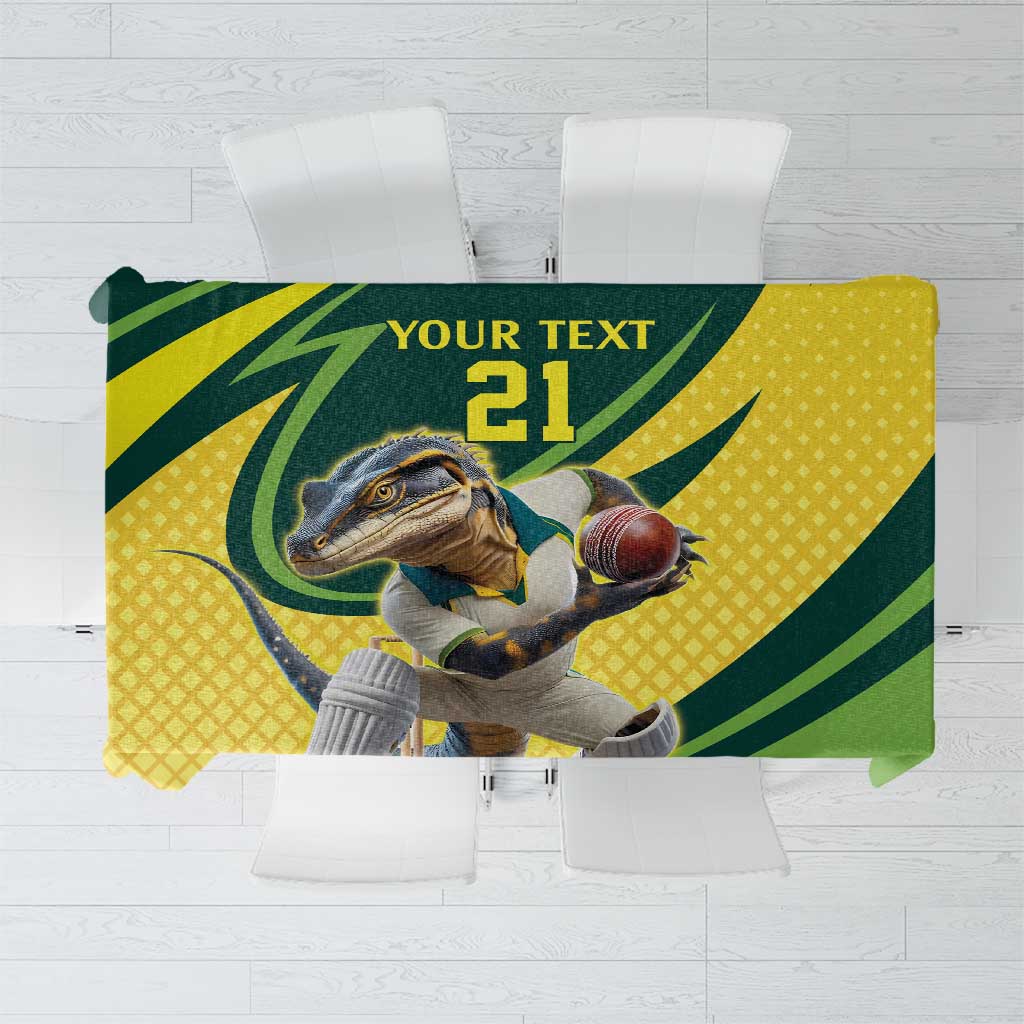Australian Water Dragon Cricket Custom Tablecloth Aussie National Color