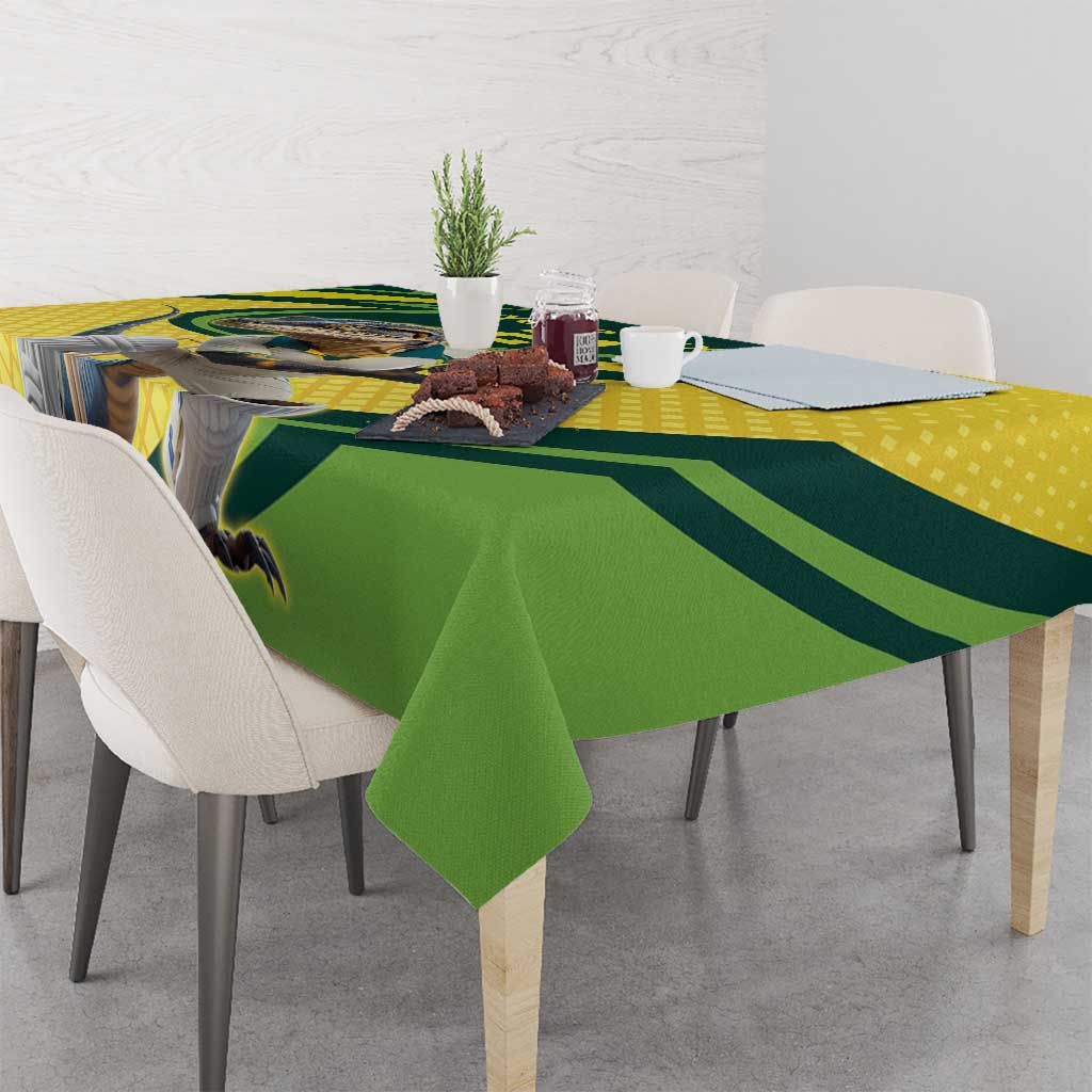 Australian Water Dragon Cricket Custom Tablecloth Aussie National Color