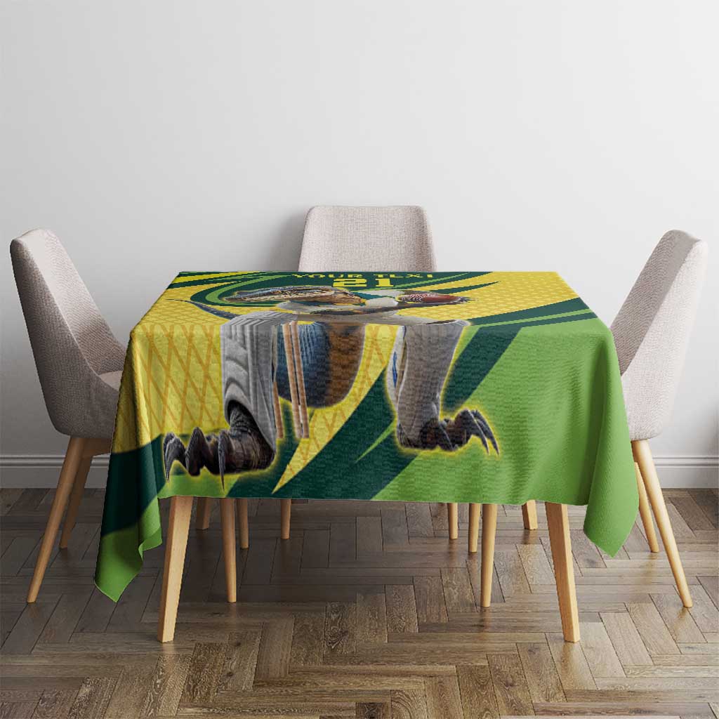 Australian Water Dragon Cricket Custom Tablecloth Aussie National Color