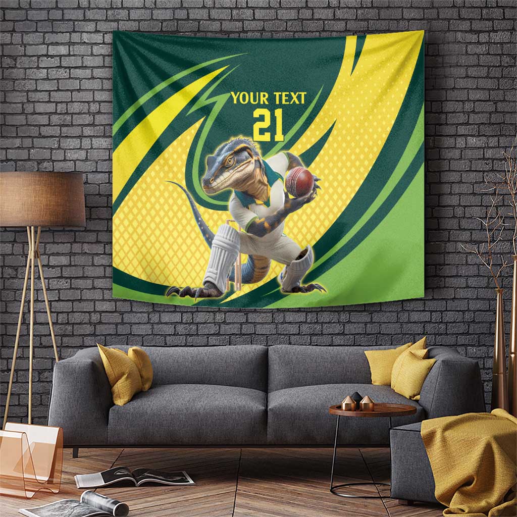 Australian Water Dragon Cricket Custom Tapestry Aussie National Color