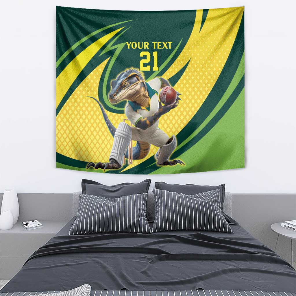 Australian Water Dragon Cricket Custom Tapestry Aussie National Color
