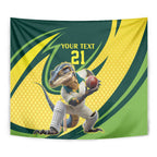 Australian Water Dragon Cricket Custom Tapestry Aussie National Color
