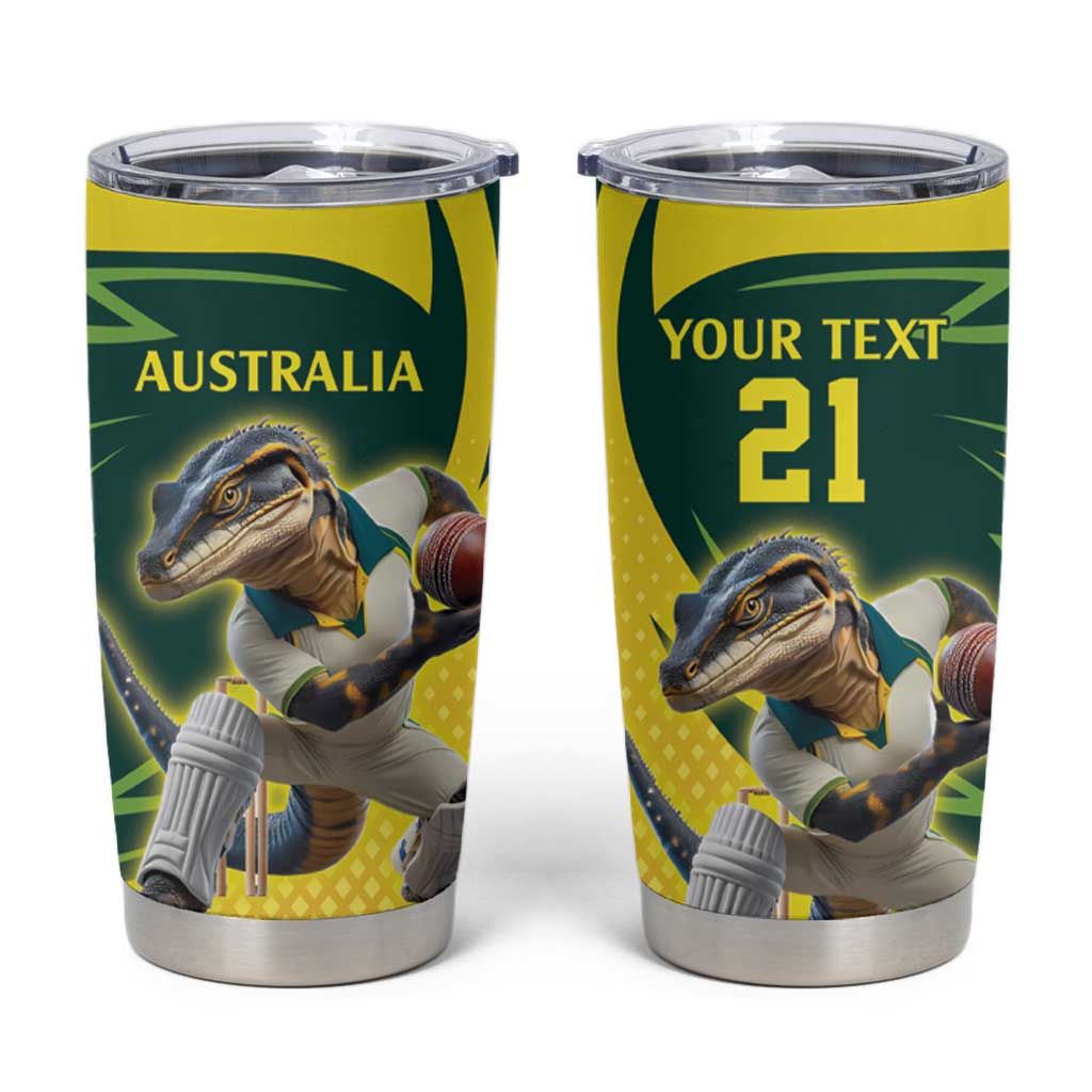 Australian Water Dragon Cricket Custom Tumbler Cup Aussie National Color