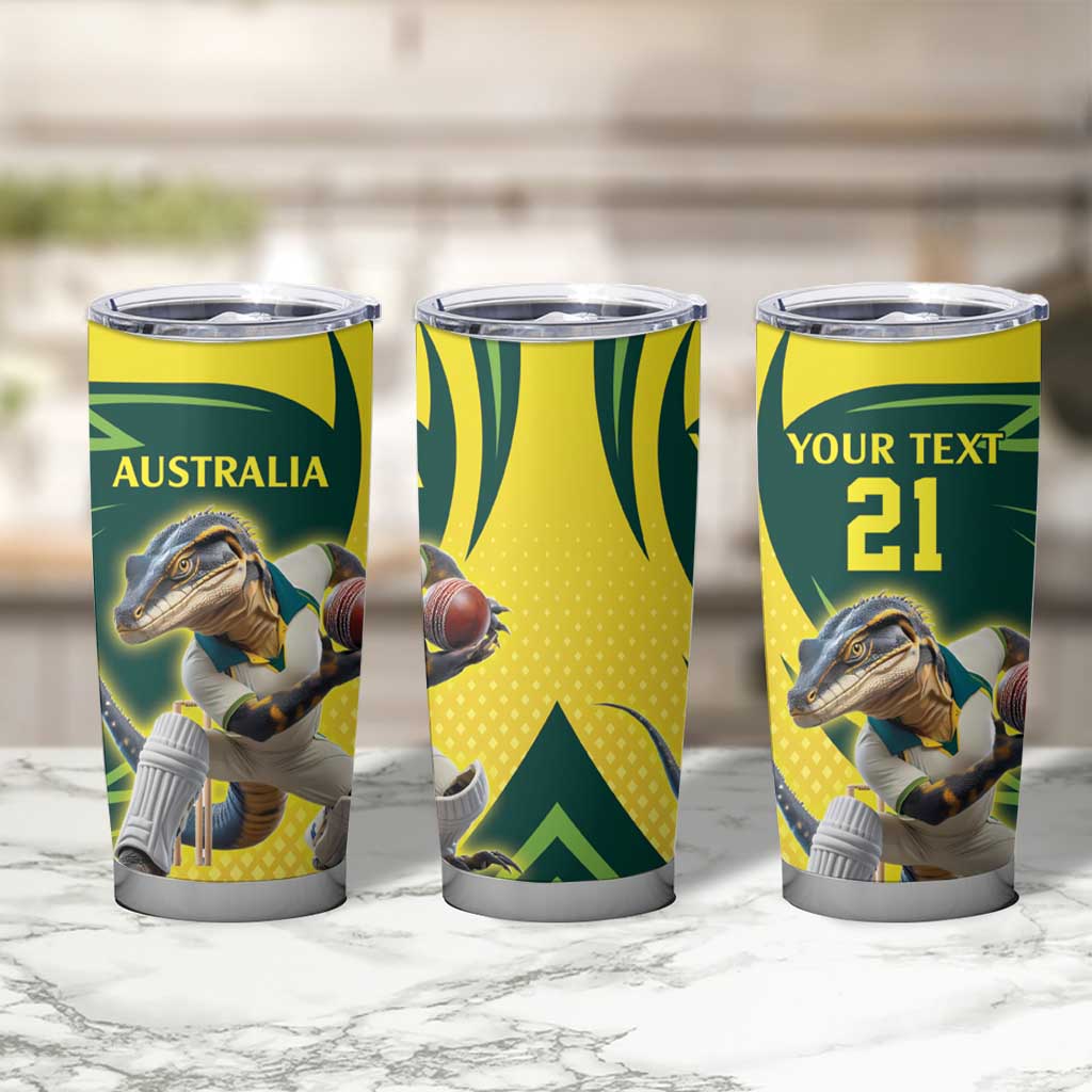Australian Water Dragon Cricket Custom Tumbler Cup Aussie National Color