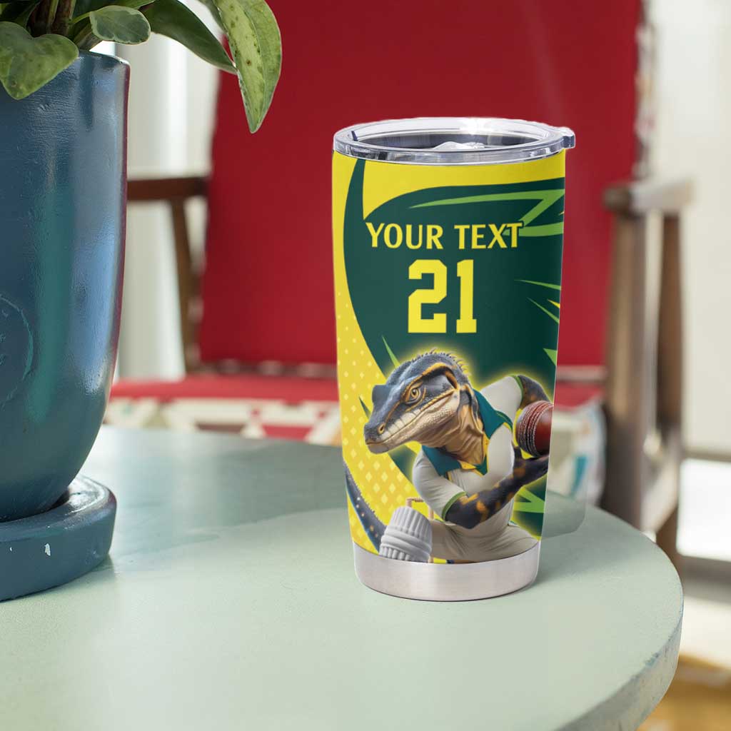 Australian Water Dragon Cricket Custom Tumbler Cup Aussie National Color