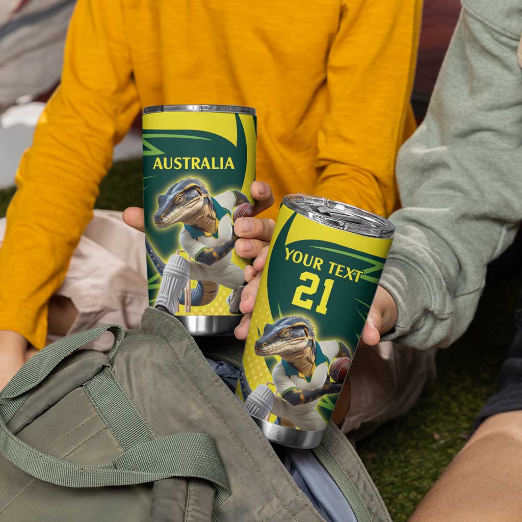 Australian Water Dragon Cricket Custom Tumbler Cup Aussie National Color