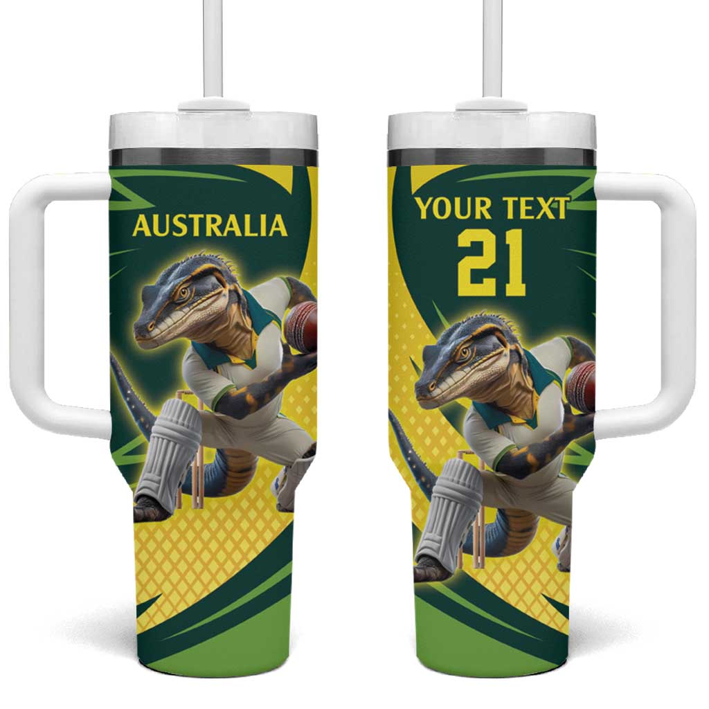 Australian Water Dragon Cricket Custom Tumbler With Handle Aussie National Color