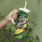 Australian Water Dragon Cricket Custom Tumbler With Handle Aussie National Color