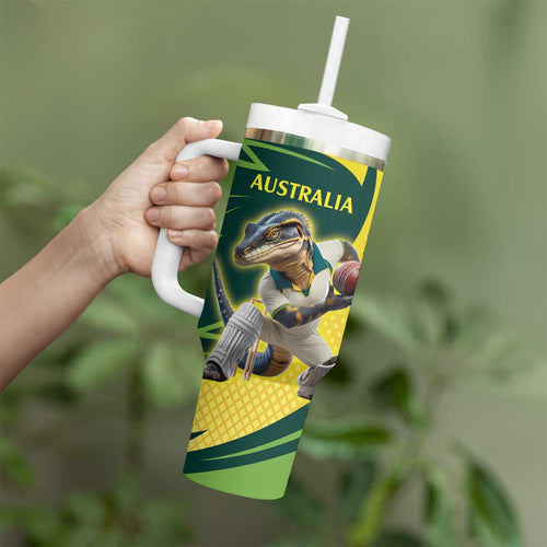 Australian Water Dragon Cricket Custom Tumbler With Handle Aussie National Color
