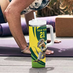 Australian Water Dragon Cricket Custom Tumbler With Handle Aussie National Color
