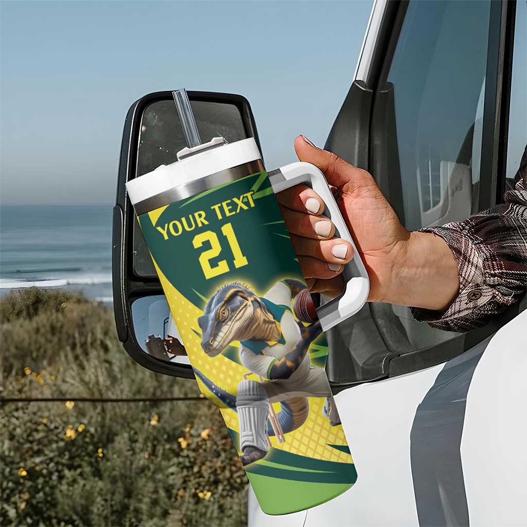 Australian Water Dragon Cricket Custom Tumbler With Handle Aussie National Color