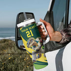Australian Water Dragon Cricket Custom Tumbler With Handle Aussie National Color
