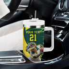 Australian Water Dragon Cricket Custom Tumbler With Handle Aussie National Color