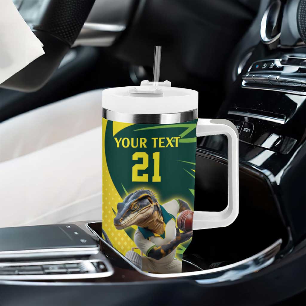 Australian Water Dragon Cricket Custom Tumbler With Handle Aussie National Color