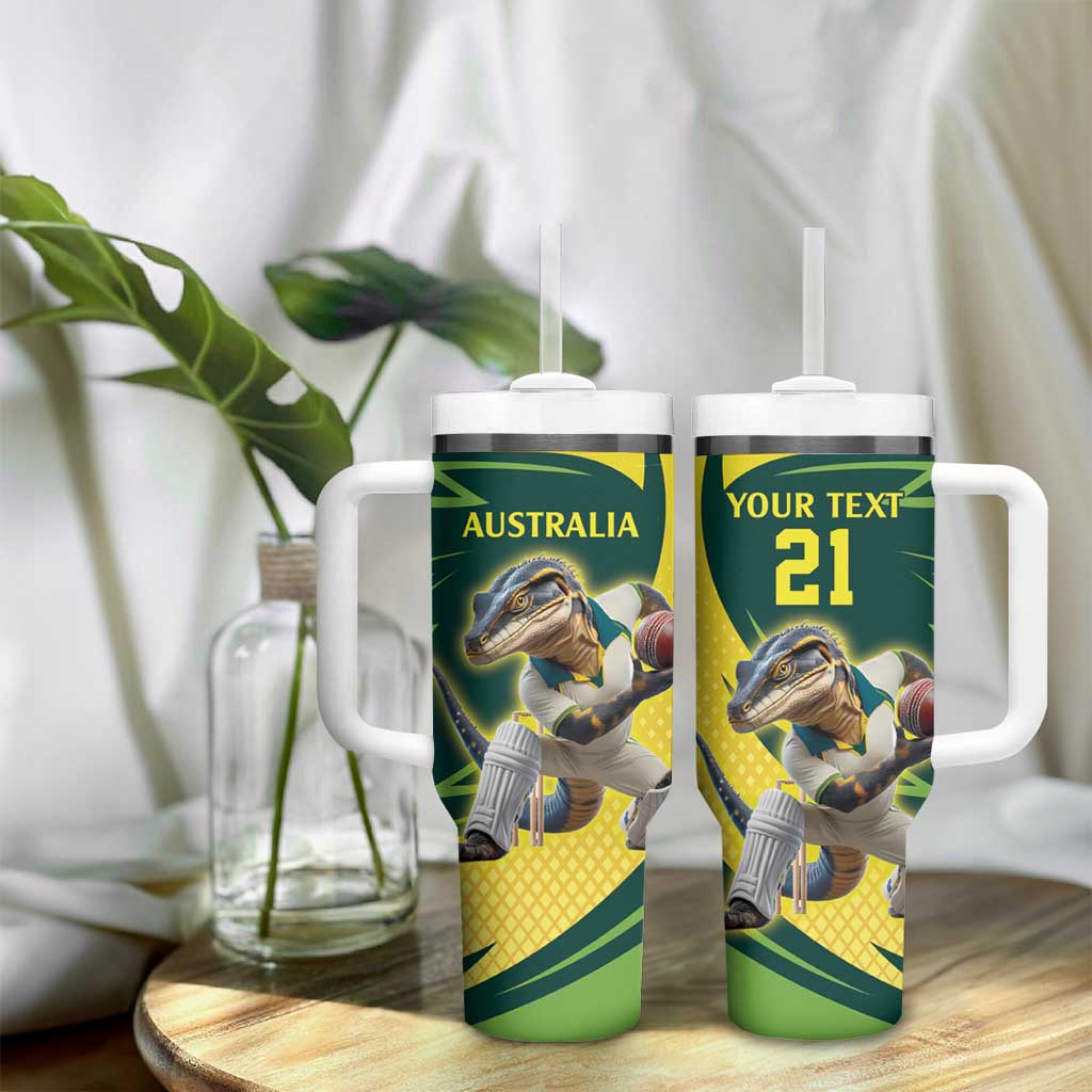 Australian Water Dragon Cricket Custom Tumbler With Handle Aussie National Color