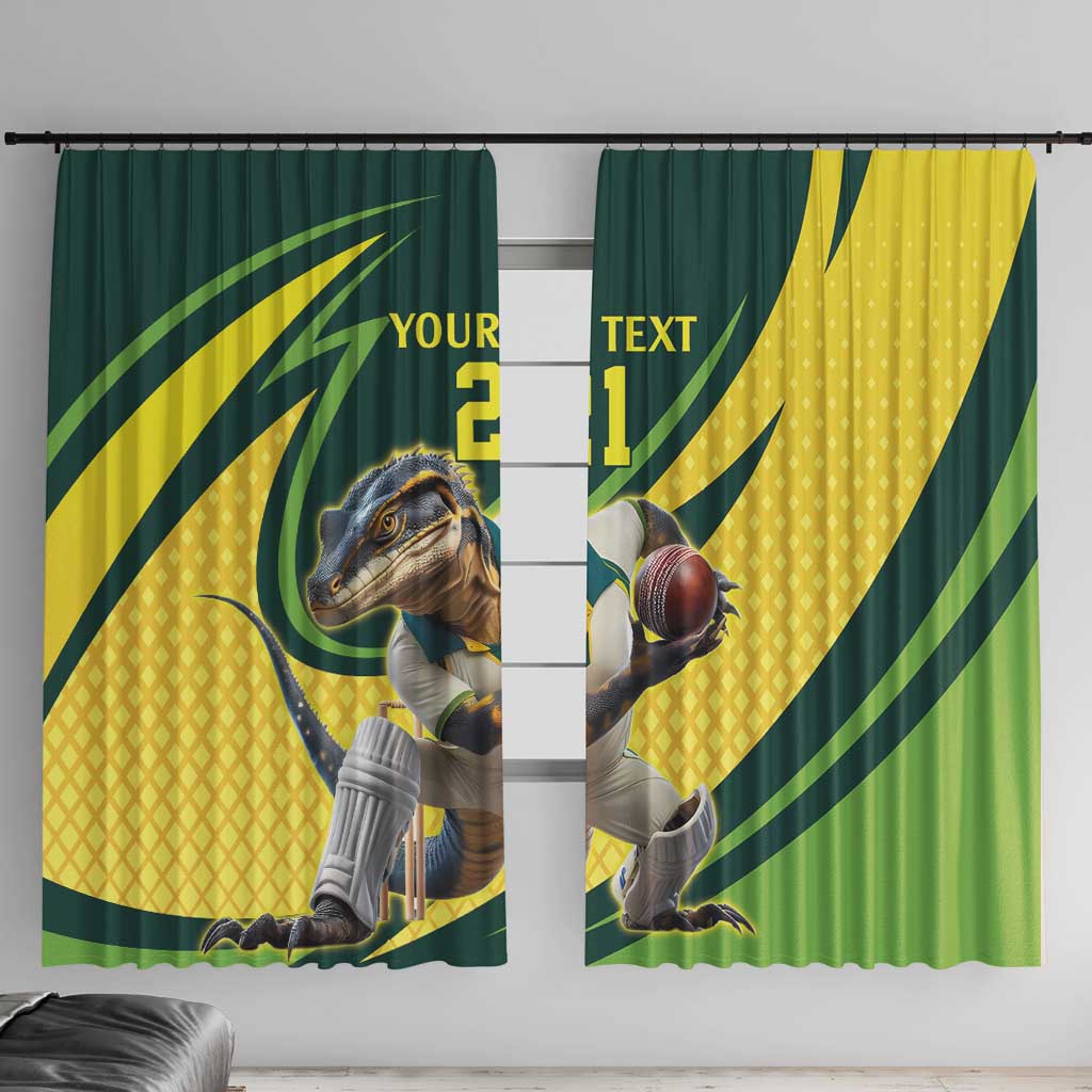 Australian Water Dragon Cricket Custom Window Curtain Aussie National Color