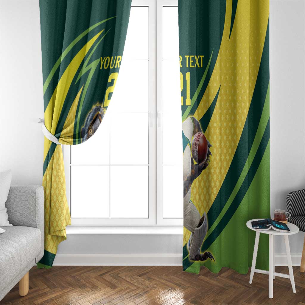 Australian Water Dragon Cricket Custom Window Curtain Aussie National Color