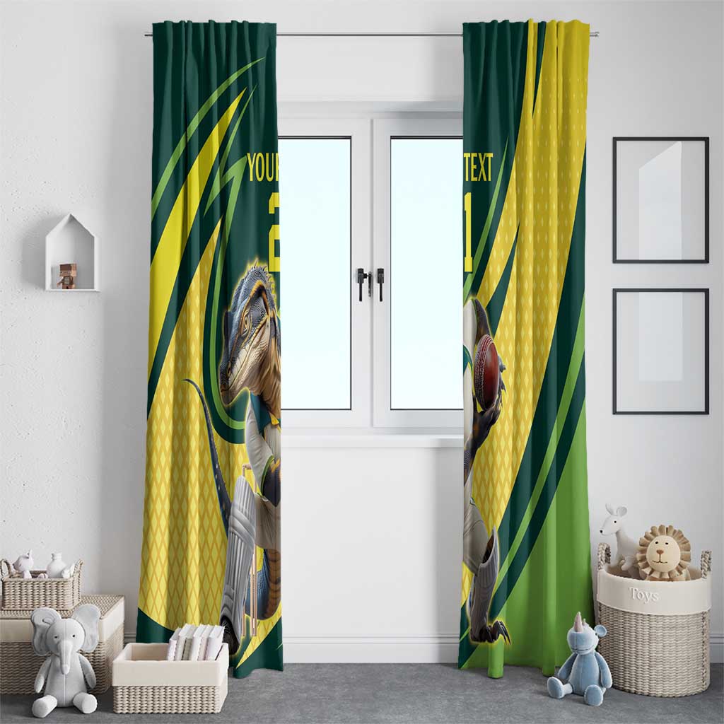 Australian Water Dragon Cricket Custom Window Curtain Aussie National Color