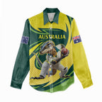 Australian Water Dragon Cricket Custom Women Casual Shirt Aussie National Color