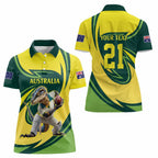Australian Water Dragon Cricket Custom Women Polo Shirt Aussie National Color